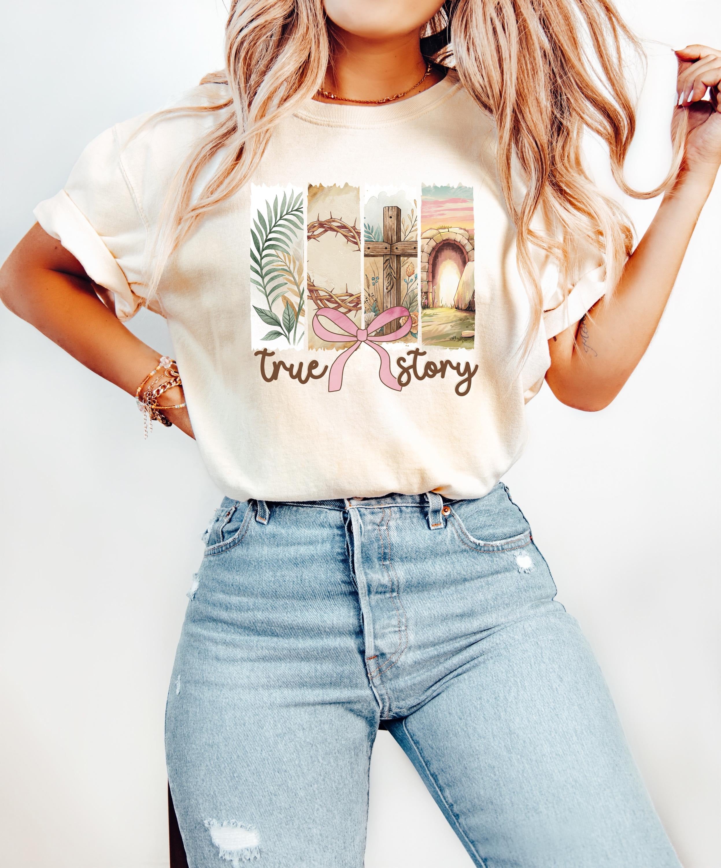 Comfort Colors® True Story Shirt, Easter Christian Tee, Nativity Jesus Lover Shirt, Women’s Religious Gift, Bible Verse T-Shirt, Faith-Based Apparel